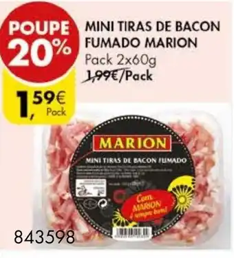Pingo Doce Mini Tiras de Bacon Fumada Marion Pack 2x60g promoção