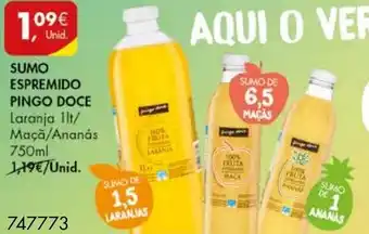 Pingo Doce Sumo Espremido Pingo Doce promoção