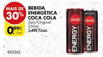 Pingo Doce Bebida Energética Coca Cola 250ml promoção