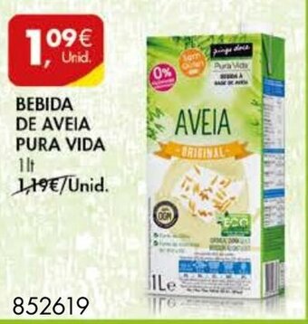 Pingo Doce Bebida de Aveia Pura Vida 1lt promoção