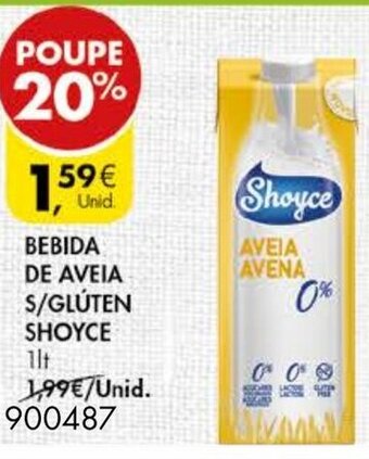 Pingo Doce Bebida de Aveia S/ Glúten Shoyce 1lt promoção