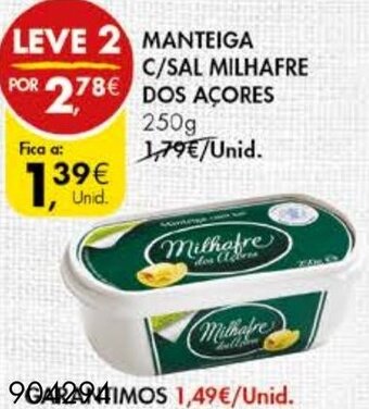 Manteiga C/Sal Milhafre dos Açores 250g