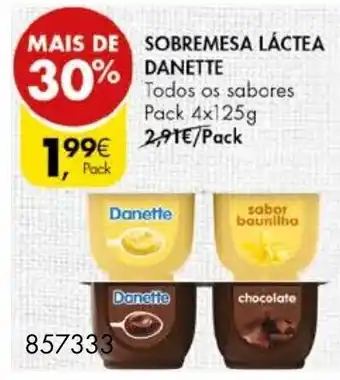 Pingo Doce Sobremesa Làtea Danette 4x125g promoção