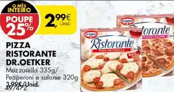 Pingo Doce Pizza Restorante Dr. Oetker promoção