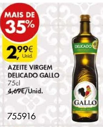 Pingo Doce Azeite Virgem Delicado Gallo 75cl promoção