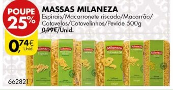 Pingo Doce Massas Milaneza 500g promoção