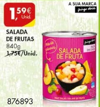 Pingo Doce Salada de Frutas 840g promoção