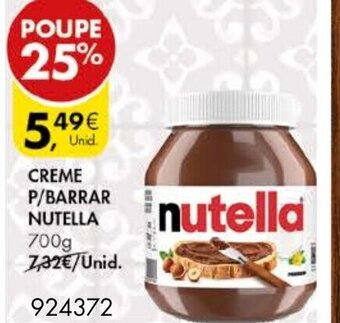 Pingo Doce Creme P/Barrar Nutella 700g promoção