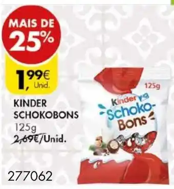 Pingo Doce Kinder Schokobons 125g promoção
