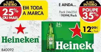 Pingo Doce Heineken Pack 24x25cl promoção