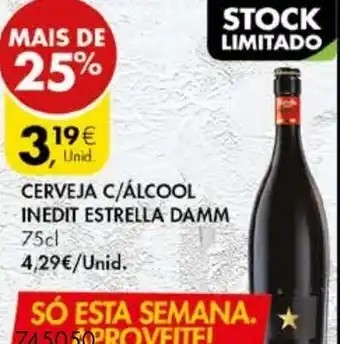 Pingo Doce Ceveja C/Álcool Inedit Estrella Damm 75cl promoção