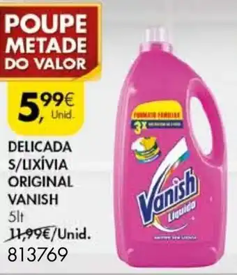 Pingo Doce Vanish Delicada S/Lixívia Original 5lt promoção