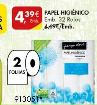 Pingo Doce Papel Higiénico 32 Rolos promoção
