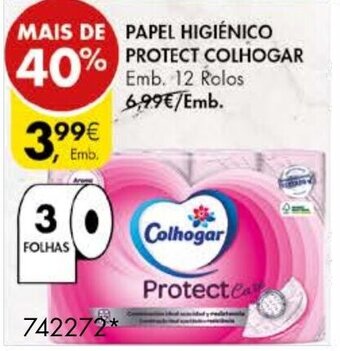 Pingo Doce Papel Higiénico Protect Colhogar 12 Rolos promoção