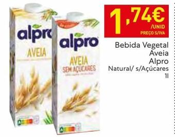 Recheio Bebida de aveia alpro promoção