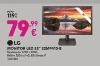 Radio Popular LG Monitor Led 22" promoção