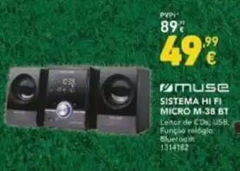 Radio Popular Muse Sistema Hi Fi Micro M-38 BT promoção