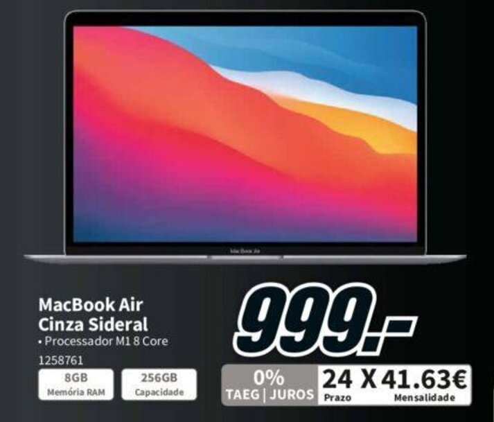 Promoção Macbook Air Cinza Sideral em MediaMarkt