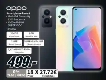 MediaMarkt Oppo Smartphone Reno 8 promoção
