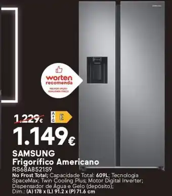 Worten Samsung Frigorifico Americano promoção