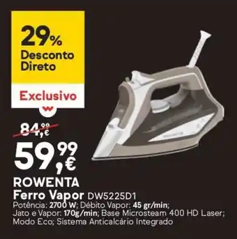 Worten Rowenta Ferro Vapor promoção