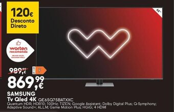 Worten Samsung TV Qled 4K promoção
