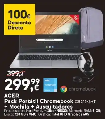 Worten Acer Pack Portatil Chromebook promoção