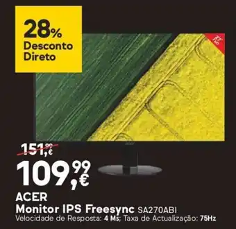 Worten Acer Monitor IPS Freesync promoção
