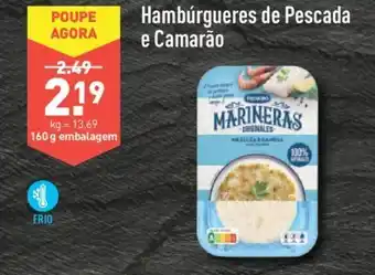 ALDI Hamburguere de Pescada e Camarao promoção