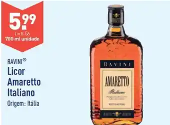 ALDI Ravini Licor Amaretto Italiano promoção