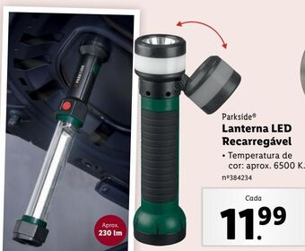 Lidl Lanterna led parkside promoção