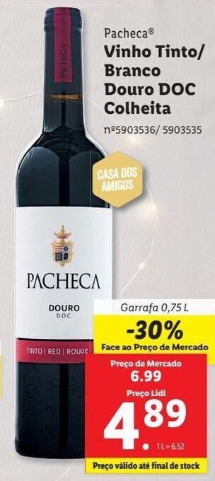 Lidl Vinhos pacheca promoção