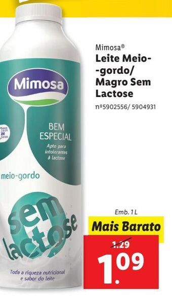 Lidl Leite mimosa promoção