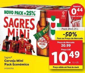 Lidl Cerveja sagres promoção