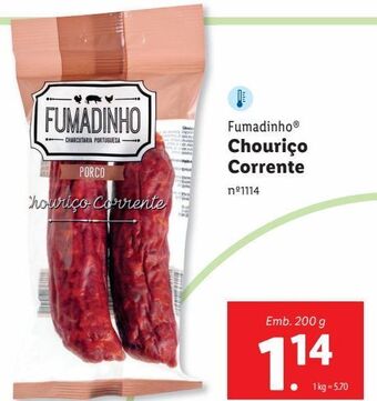 Lidl Chouriço fumadinho promoção