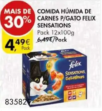 Pingo Doce Comida Húmida de Carnes P/Gato Felix Sensations 12x100g promoção