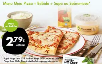 Pingo Doce Menu Meia Pizza + Bebida + Sopa ou Sobremesa promoção