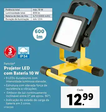 Lidl Projector LED com Bateria 10W promoção