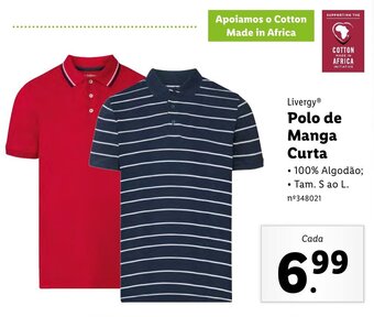 Lidl Livergy Polo de Manga Curta S ao L promoção