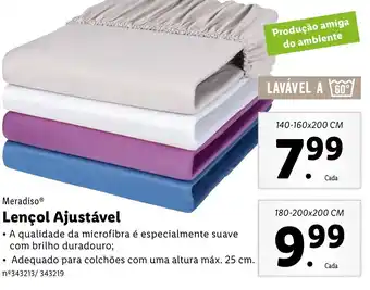 Lidl Lençol Ajustável 180-200x200cm promoção