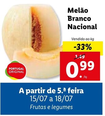 Lidl Melão Branco Nacional promoção