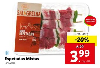 Lidl Espetadas Mistas 500g promoção