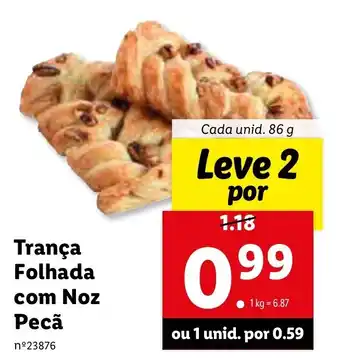 Lidl Trança Folhado com Noz Pecã 86g promoção