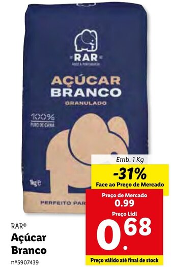 Lidl Açúcar Branco 1kg promoção