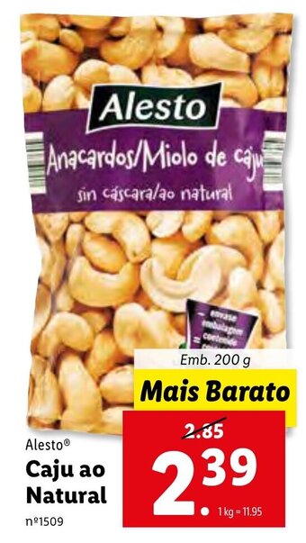 Lidl Caju ao Natural 200g promoção