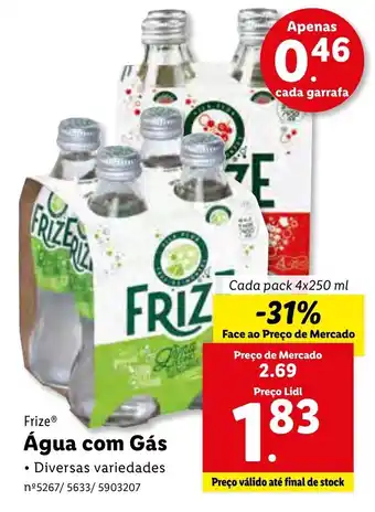 Lidl Água com Gás 4x250ml promoção