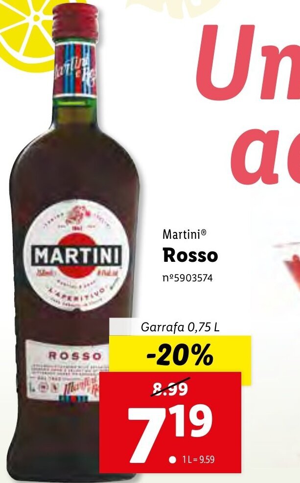 Promoção Martini Rosso 0,75L em Lidl