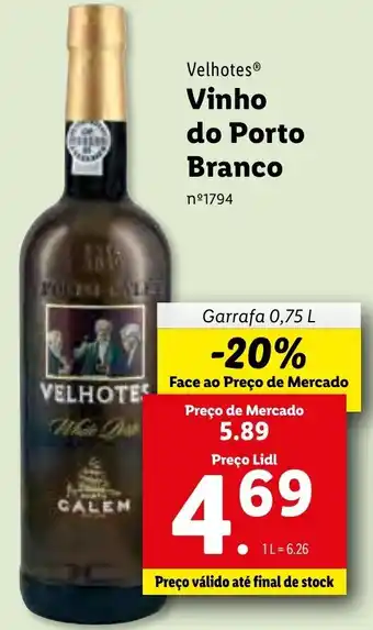 Lidl Vinho do Porto Branco 0,75L promoção