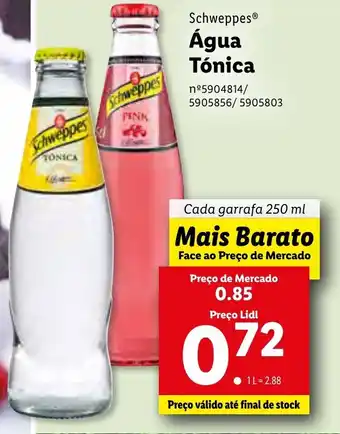 Lidl Água Tónica 250ml promoção