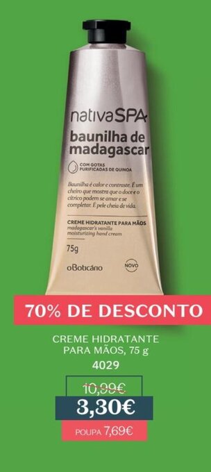 O Boticário Creme Hidratante para maos 75g promoção